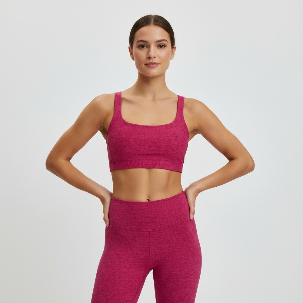 Outdoor Voices Size Small Double Time‎ Sports Bra Berry Square Neck Crop